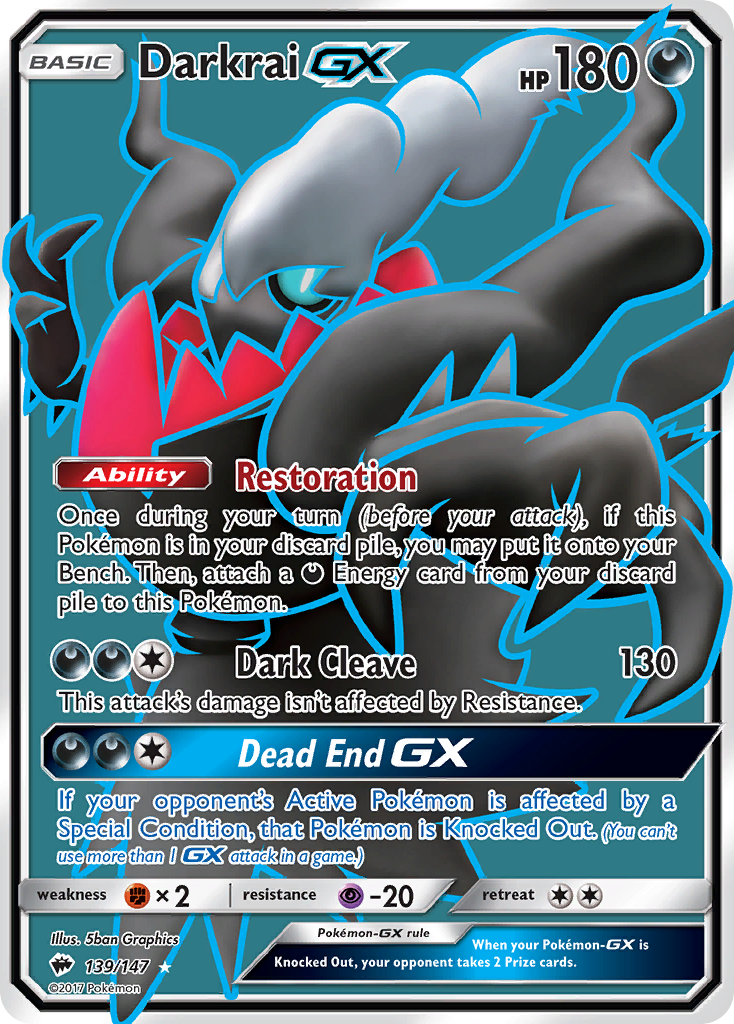 Darkrai GX (139/147) [Sun & Moon: Burning Shadows] | Dumpster Cat Games