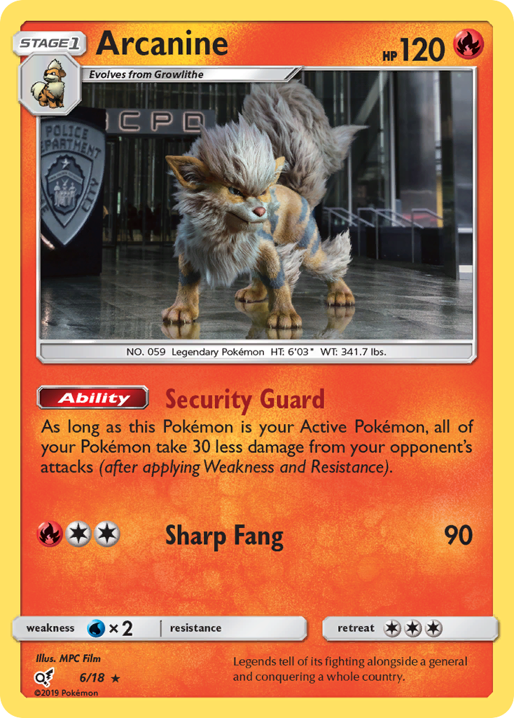 Arcanine (6/18) [Sun & Moon: Detective Pikachu] | Dumpster Cat Games