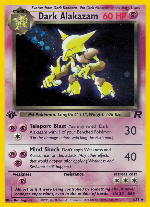 Dark Alakazam (1/82) [Team Rocket 1st Edition] | Dumpster Cat Games