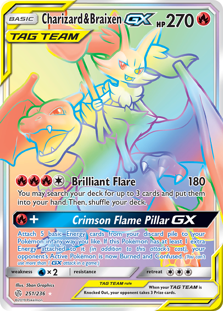 Charizard & Braixen GX (251/236) [Sun & Moon: Cosmic Eclipse] | Dumpster Cat Games