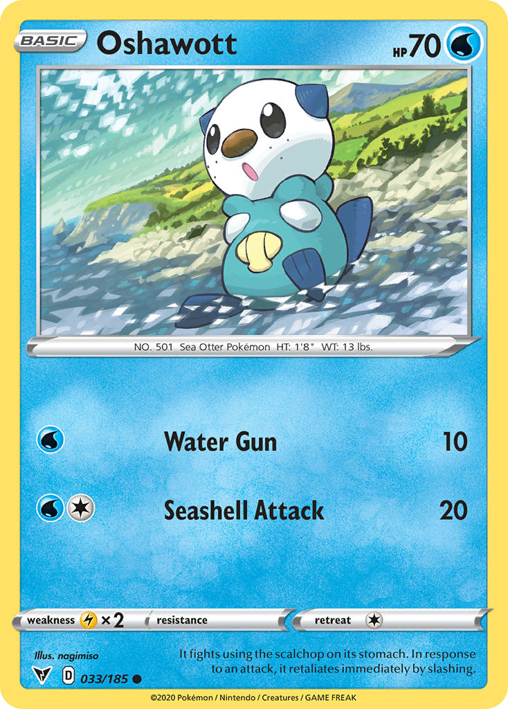 Oshawott (033/185) [Sword & Shield: Vivid Voltage] | Dumpster Cat Games