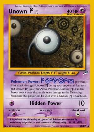 Unown [P] (58/105) [Neo Destiny Unlimited] | Dumpster Cat Games