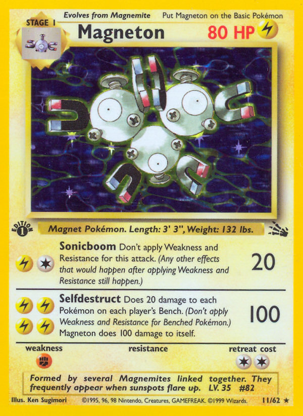 Magneton (11/62) [Fossil 1st Edition] | Dumpster Cat Games