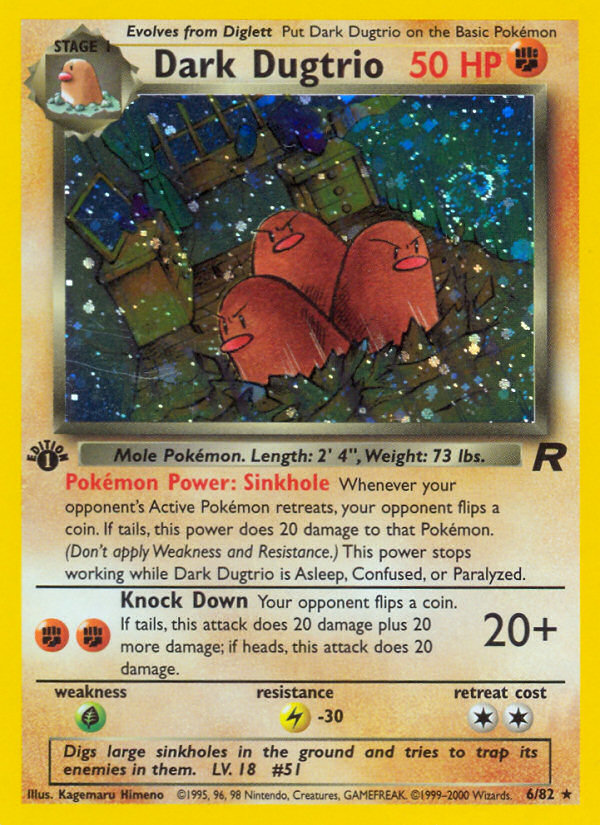 Dark Dugtrio (6/82) [Team Rocket 1st Edition] | Dumpster Cat Games