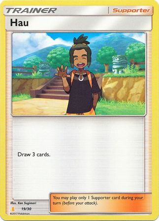 Hau (19/30) [Sun & Moon: Trainer Kit - Alolan Raichu] | Dumpster Cat Games