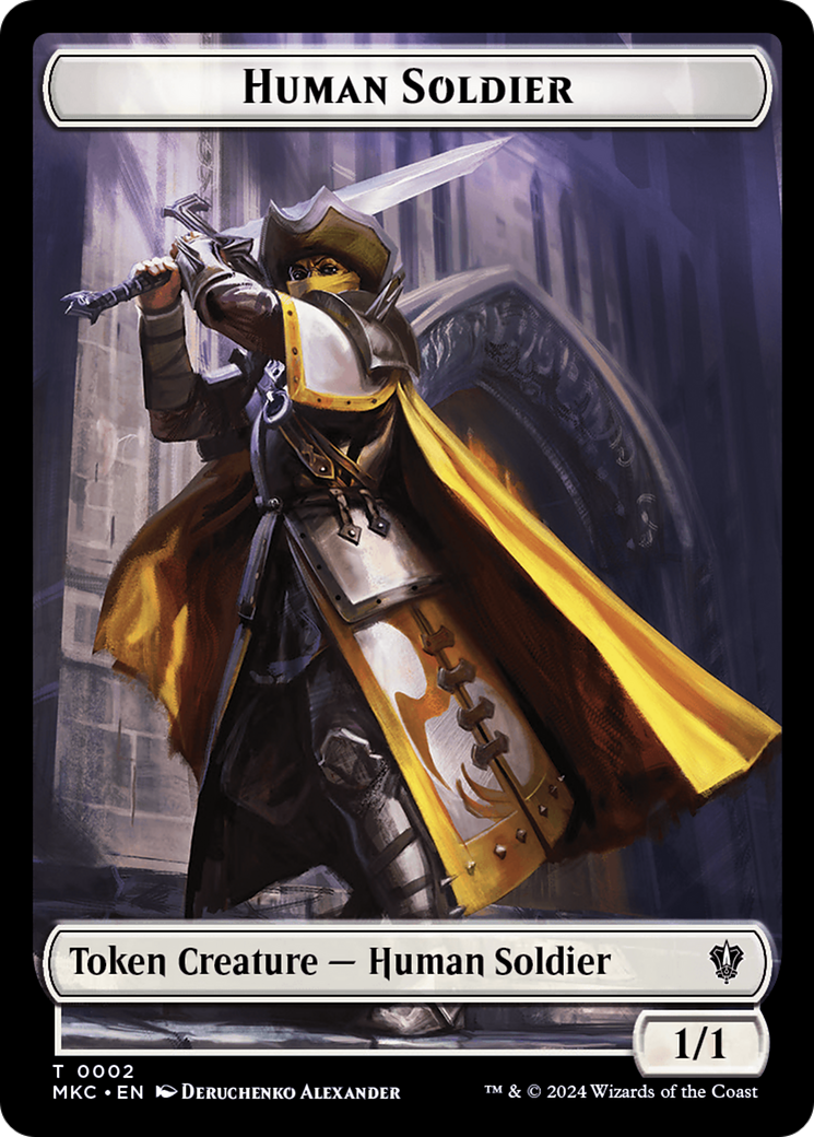 City's Blessing // Human Soldier Double-Sided Token [Murders at Karlov Manor Commander Tokens] | Dumpster Cat Games