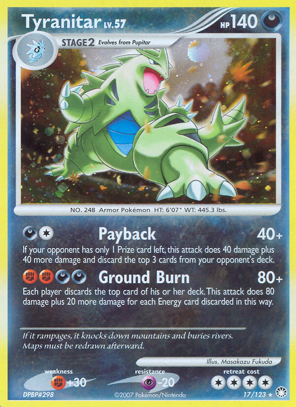 Tyranitar (17/123) [Diamond & Pearl: Mysterious Treasures] | Dumpster Cat Games