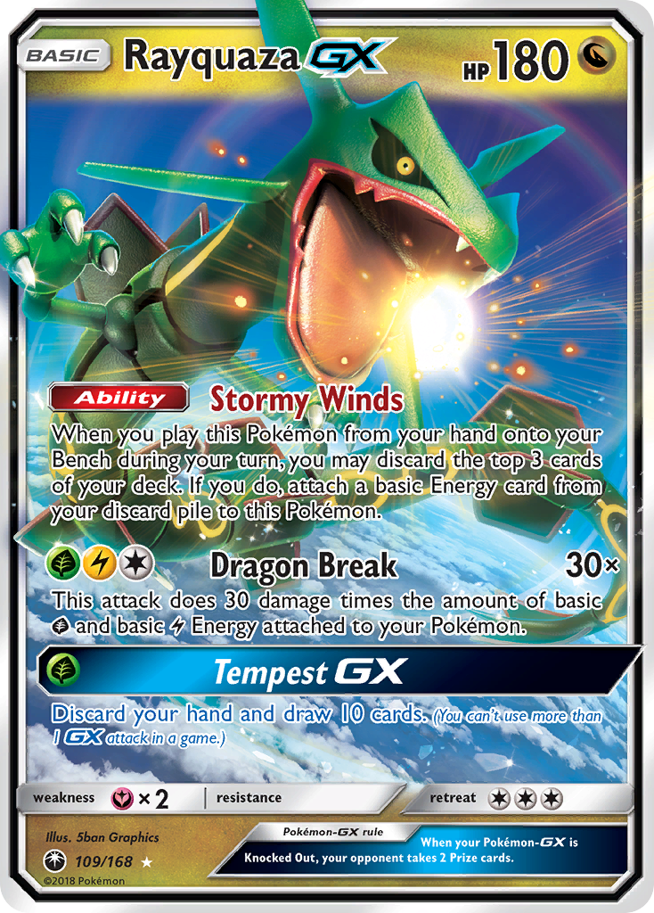 Rayquaza GX (109/168) [Sun & Moon: Celestial Storm] | Dumpster Cat Games