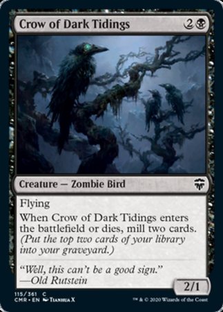 Crow of Dark Tidings [Commander Legends] | Dumpster Cat Games