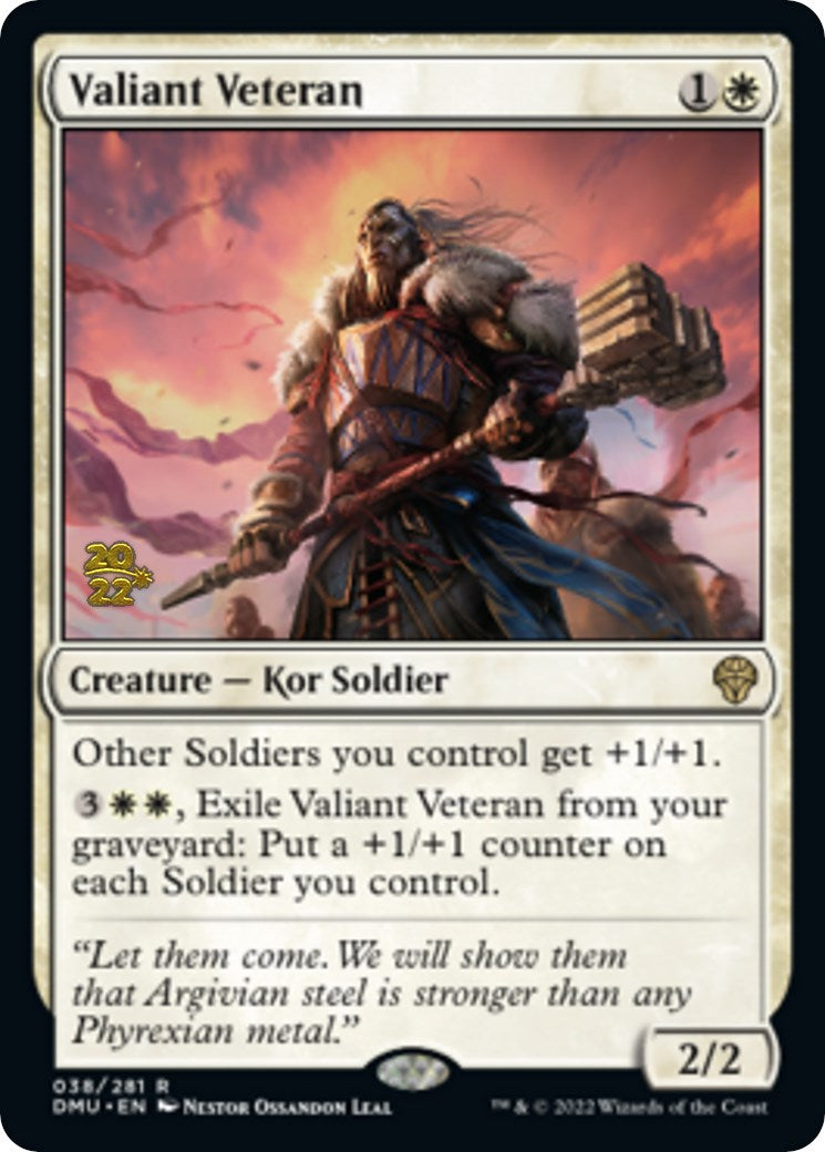 Valiant Veteran [Dominaria United Prerelease Promos] | Dumpster Cat Games