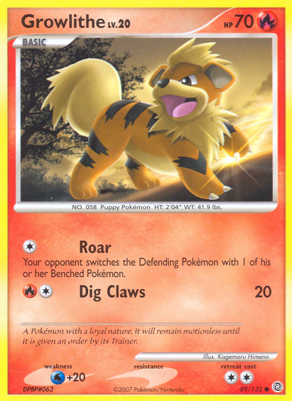 Growlithe (89/132) [Diamond & Pearl: Secret Wonders] | Dumpster Cat Games