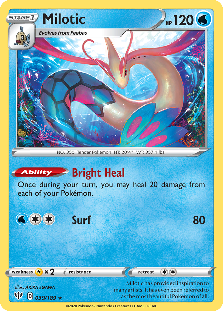 Milotic (039/189) [Sword & Shield: Darkness Ablaze] | Dumpster Cat Games