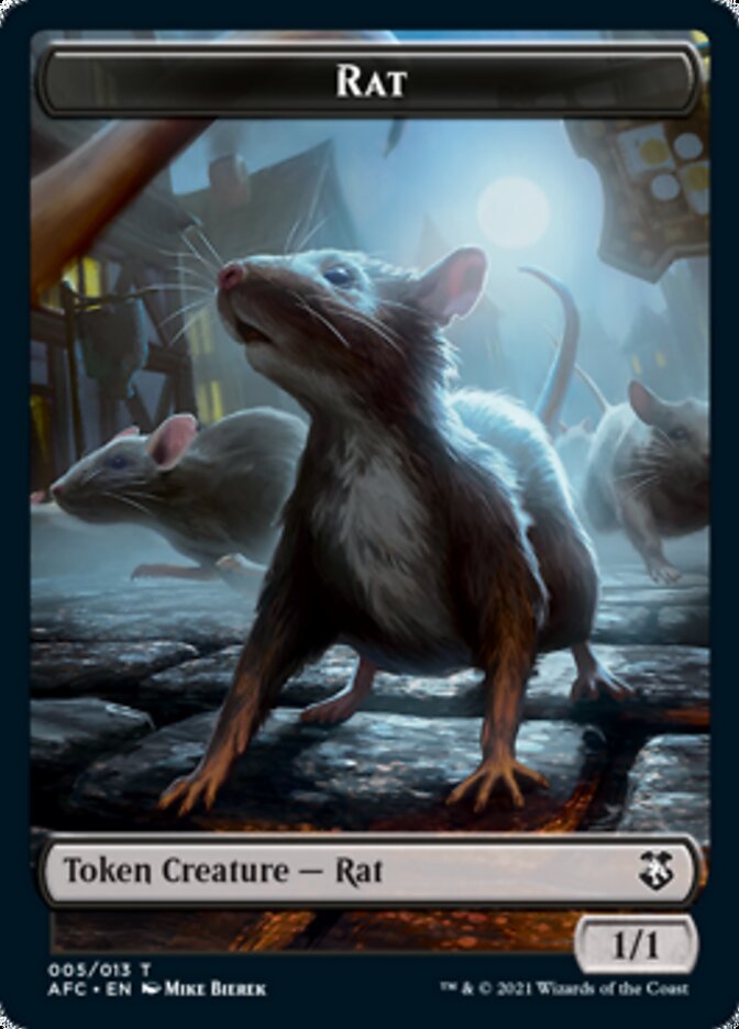 Rat // Zombie Double-sided Token [Dungeons & Dragons: Adventures in the Forgotten Realms Commander Tokens] | Dumpster Cat Games