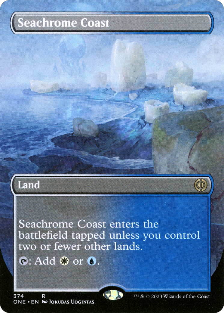 Seachrome Coast (Borderless Alternate Art) [Phyrexia: All Will Be One] | Dumpster Cat Games