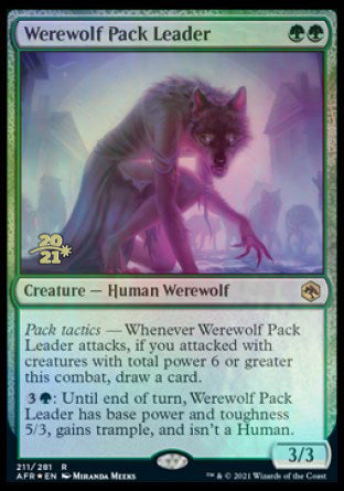 Werewolf Pack Leader [Dungeons & Dragons: Adventures in the Forgotten Realms Prerelease Promos] | Dumpster Cat Games