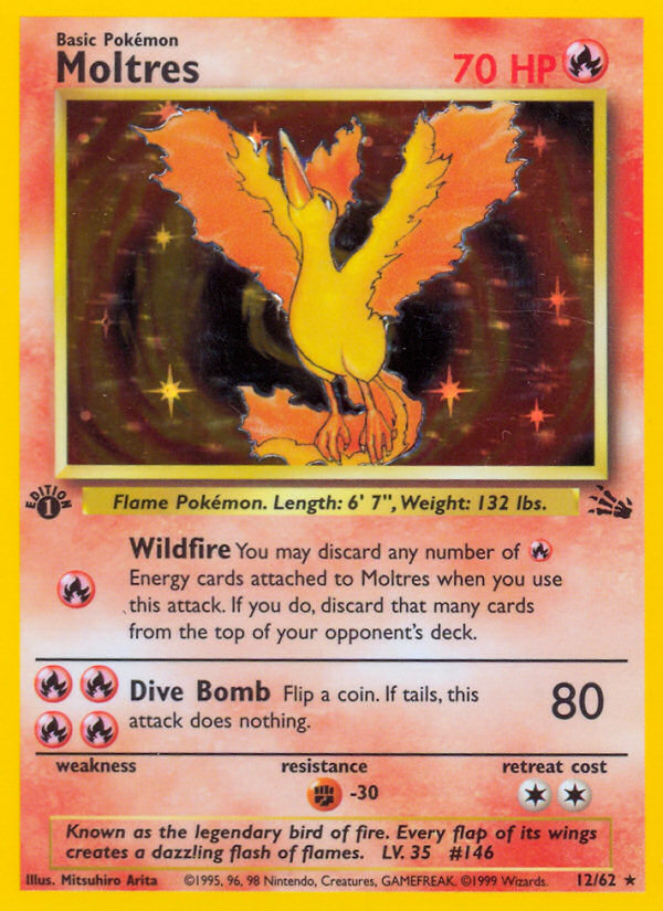 Moltres (12/62) [Fossil 1st Edition] | Dumpster Cat Games