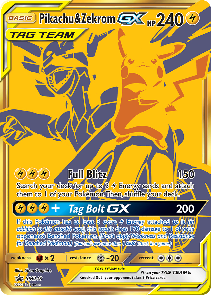 Pikachu & Zekrom GX (SM248) (Jumbo Card) [Sun & Moon: Black Star Promos] | Dumpster Cat Games