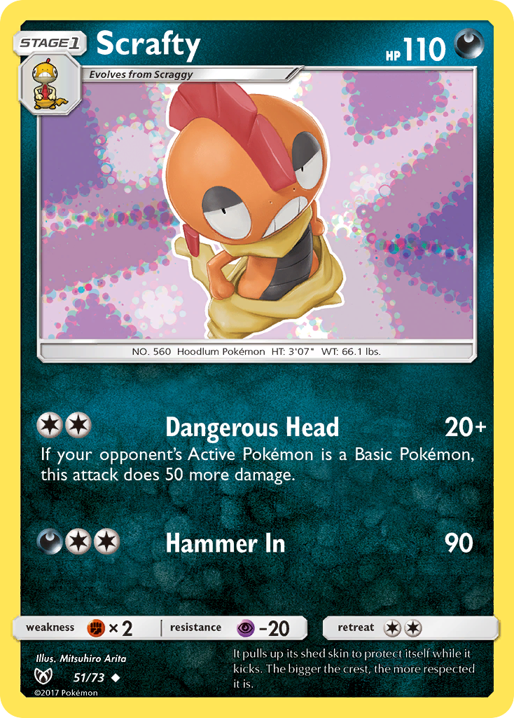 Scrafty (51/73) [Sun & Moon: Shining Legends] | Dumpster Cat Games