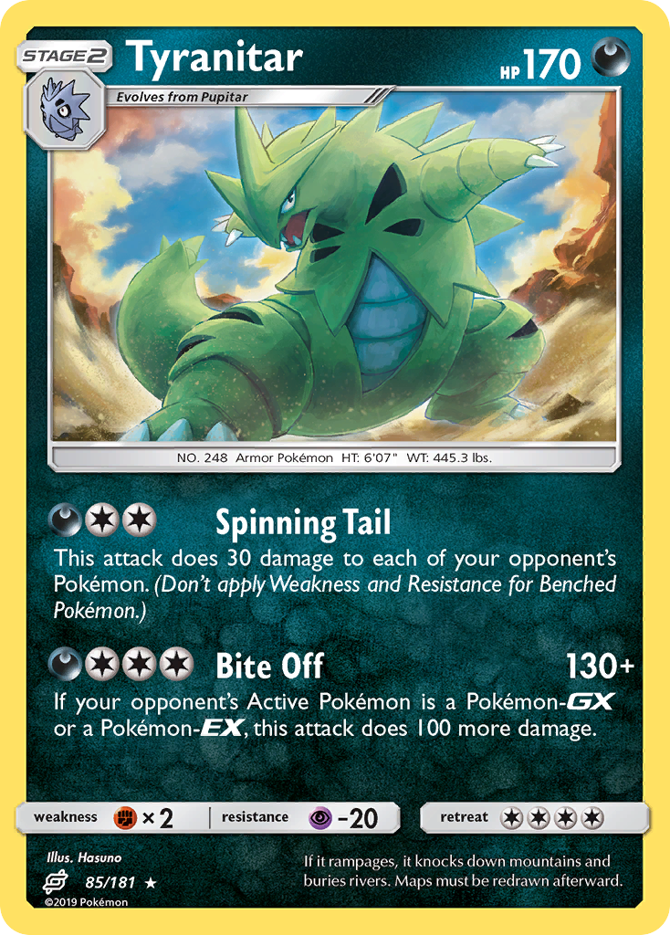 Tyranitar (85/181) [Sun & Moon: Team Up] | Dumpster Cat Games