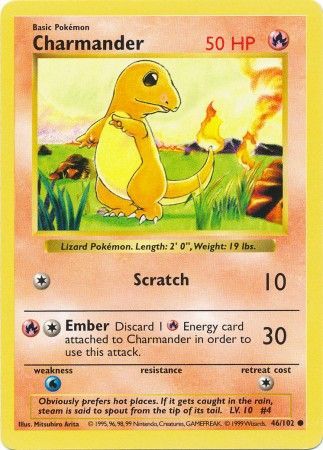 Charmander (46/102) [Base Set Shadowless Unlimited] | Dumpster Cat Games