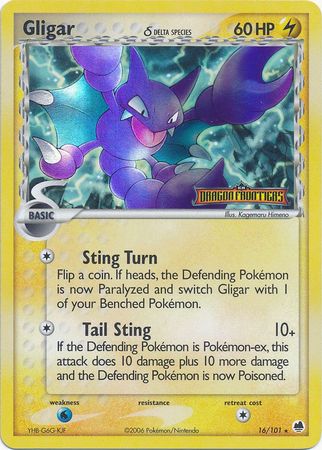 Gligar (16/101) (Delta Species) (Stamped) [EX: Dragon Frontiers] | Dumpster Cat Games