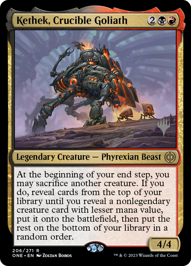 Kethek, Crucible Goliath (Promo Pack) [Phyrexia: All Will Be One Promos] | Dumpster Cat Games