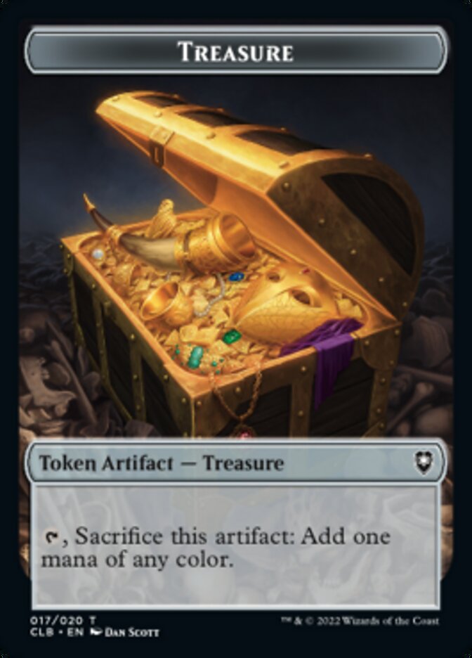 Treasure // Skeleton Double-sided Token [Commander Legends: Battle for Baldur's Gate Tokens] | Dumpster Cat Games