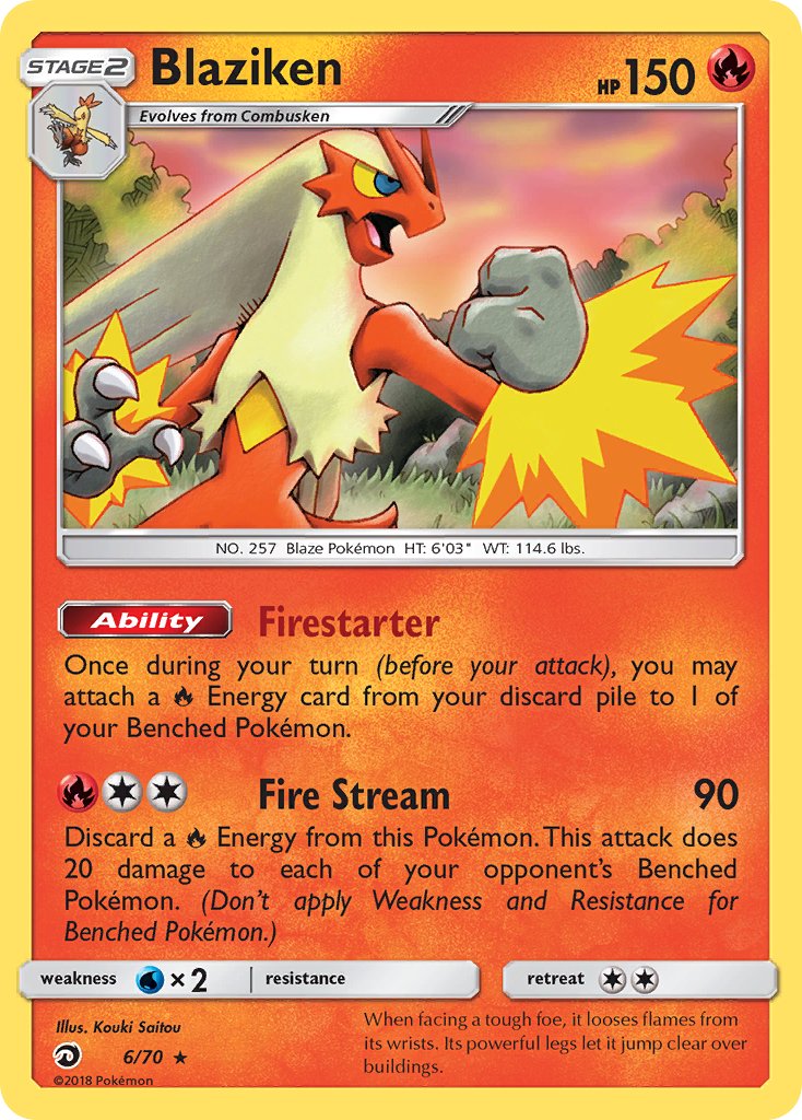 Blaziken (6/70) (Theme Deck Exclusive) [Sun & Moon: Dragon Majesty] | Dumpster Cat Games