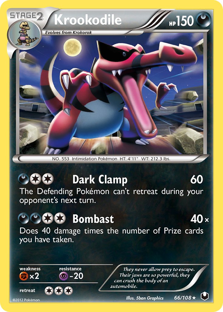 Krookodile (66/108) (Cosmos Holo) (Blister Exclusive) [Black & White: Dark Explorers] | Dumpster Cat Games