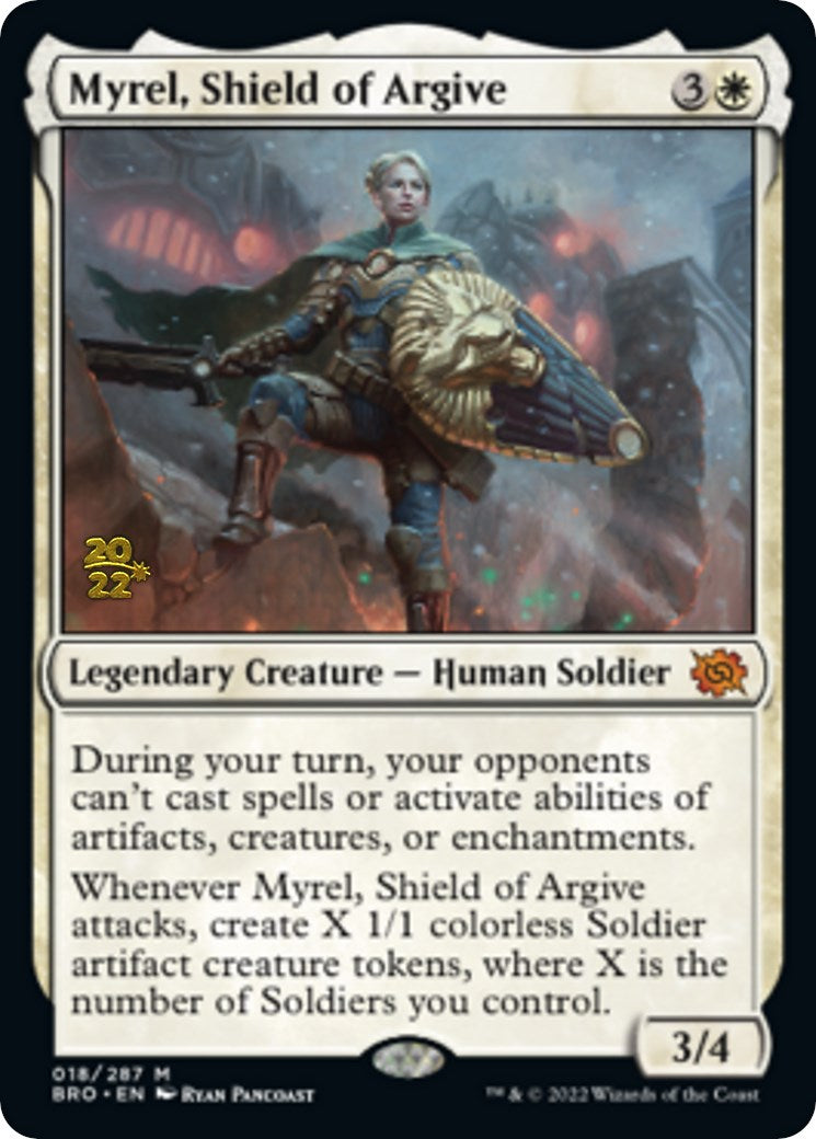 Myrel, Shield of Argive [The Brothers' War: Prerelease Promos] | Dumpster Cat Games