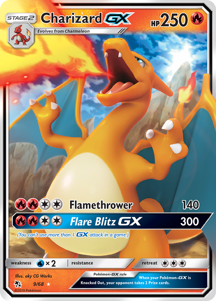 Charizard GX (9/68) [Sun & Moon: Hidden Fates] | Dumpster Cat Games