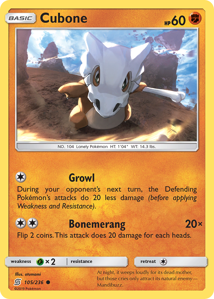 Cubone (105/236) [Sun & Moon: Unified Minds] | Dumpster Cat Games