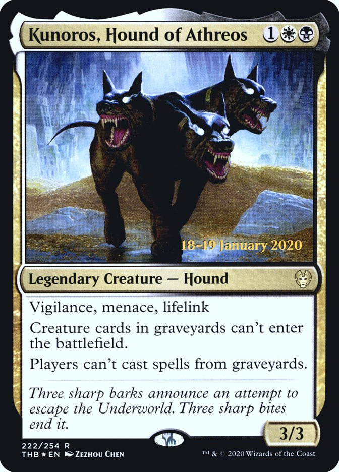 Kunoros, Hound of Athreos [Theros Beyond Death Prerelease Promos] | Dumpster Cat Games