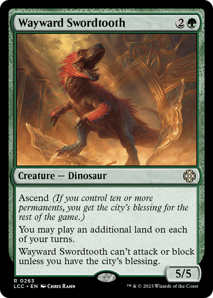 Wayward Swordtooth [The Lost Caverns of Ixalan Commander] | Dumpster Cat Games