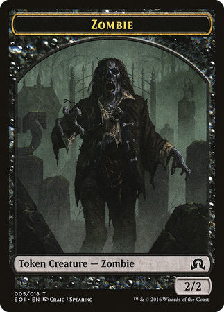 Zombie Token [Shadows over Innistrad Tokens] | Dumpster Cat Games