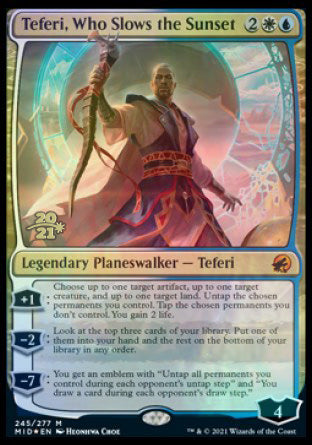 Teferi, Who Slows the Sunset [Innistrad: Midnight Hunt Prerelease Promos] | Dumpster Cat Games