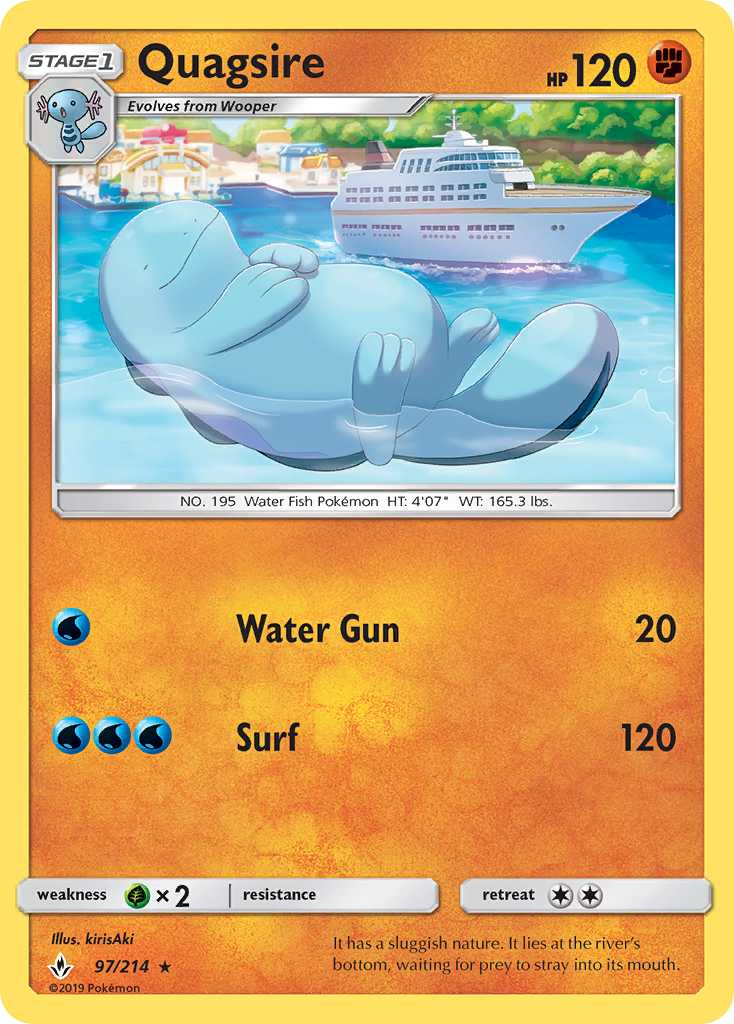 Quagsire (97/214) [Sun & Moon: Unbroken Bonds] | Dumpster Cat Games