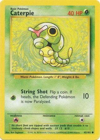 Caterpie (45/102) [Base Set Unlimited] | Dumpster Cat Games