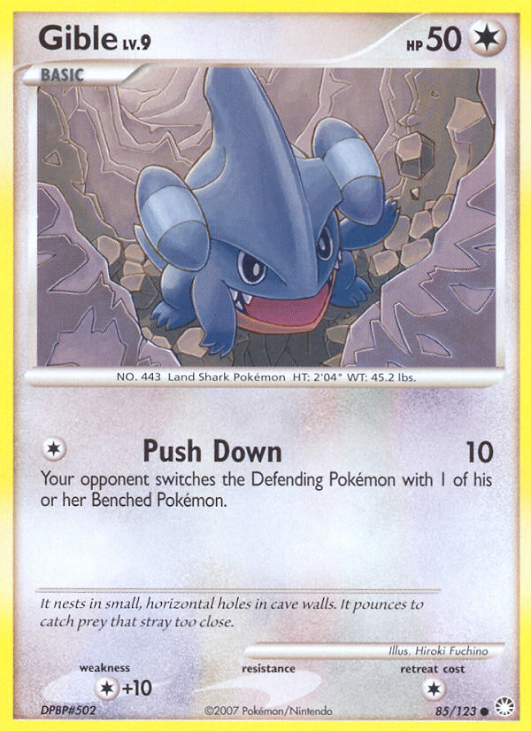 Gible (85/123) [Diamond & Pearl: Mysterious Treasures] | Dumpster Cat Games