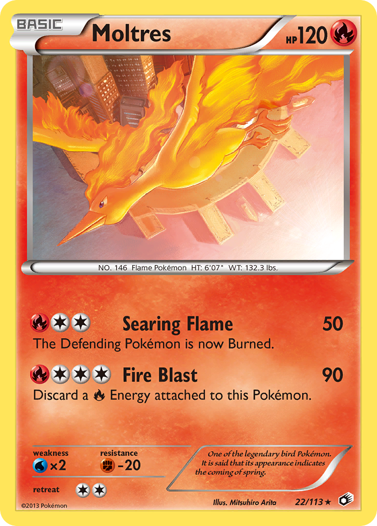 Moltres (22/113) [Black & White: Legendary Treasures] | Dumpster Cat Games