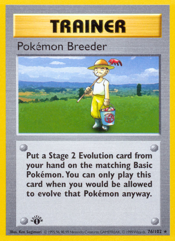 Pokemon Breeder (76/102) (Shadowless) [Base Set 1st Edition] | Dumpster Cat Games