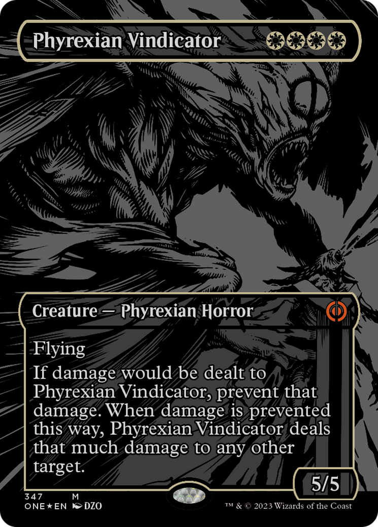 Phyrexian Vindicator (Oil Slick Raised Foil) [Phyrexia: All Will Be One] | Dumpster Cat Games