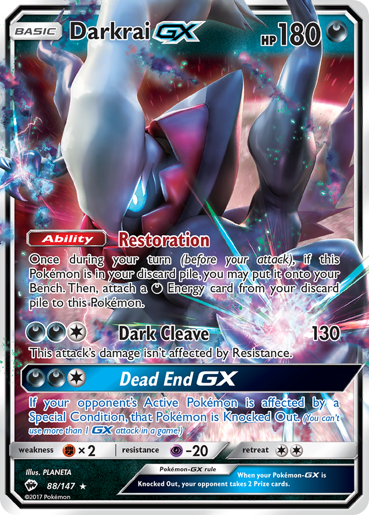 Darkrai GX (88/147) [Sun & Moon: Burning Shadows] | Dumpster Cat Games