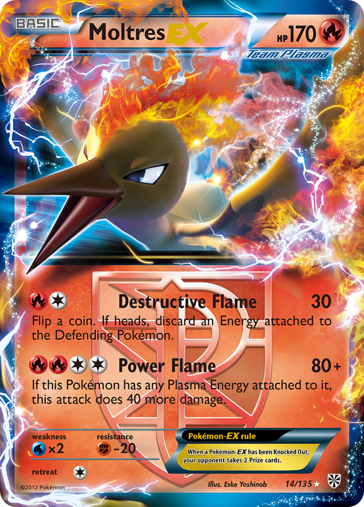 Moltres EX (14/135) [Black & White: Plasma Storm] | Dumpster Cat Games