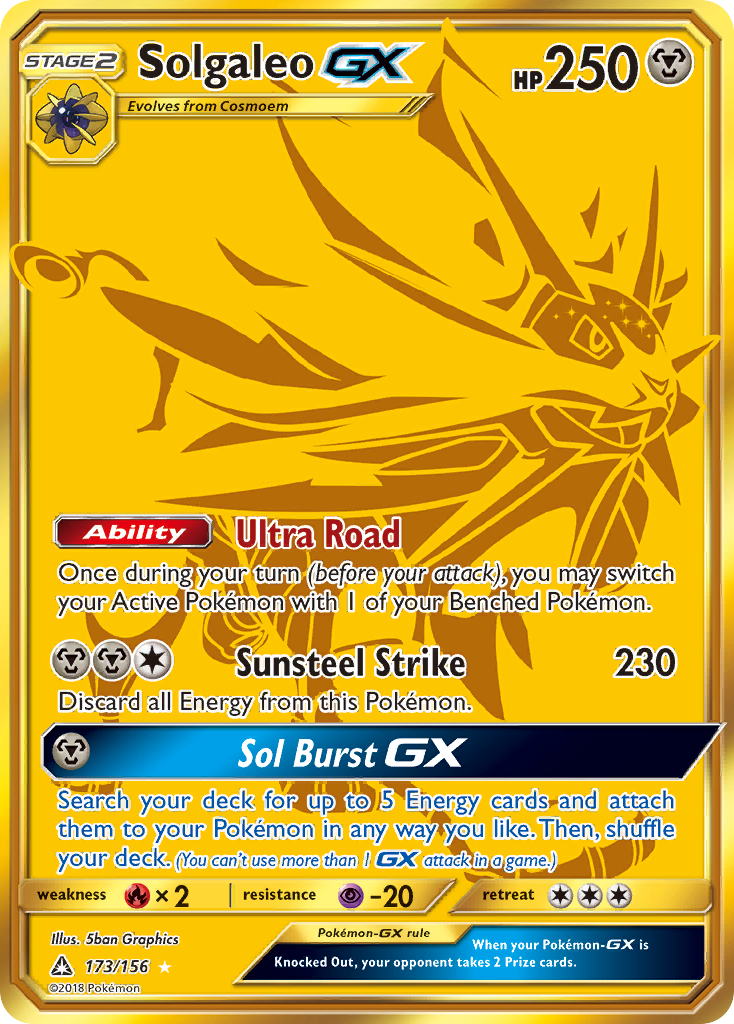 Solgaleo GX (173/156) [Sun & Moon: Ultra Prism] | Dumpster Cat Games