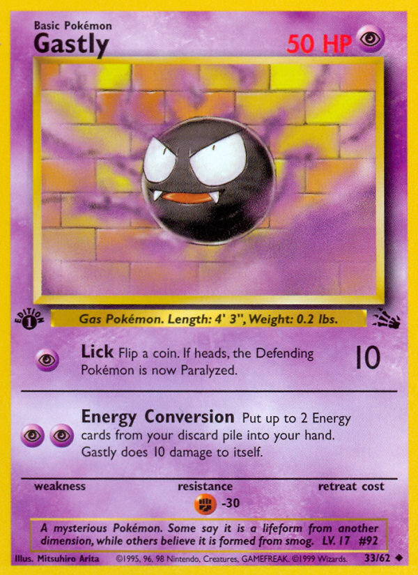 Gastly (33/62) [Fossil 1st Edition] | Dumpster Cat Games