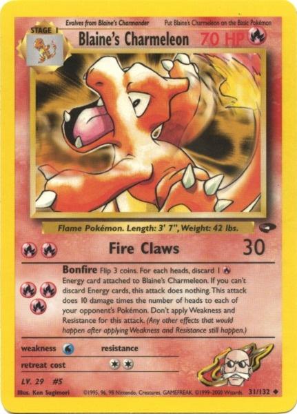 Blaine's Charmeleon (31/132) [Gym Challenge Unlimited] | Dumpster Cat Games