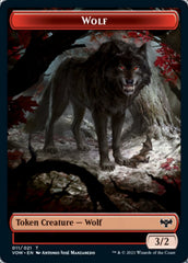 Wolf (011) // Human (010) Double-sided Token [Innistrad: Crimson Vow Tokens] | Dumpster Cat Games