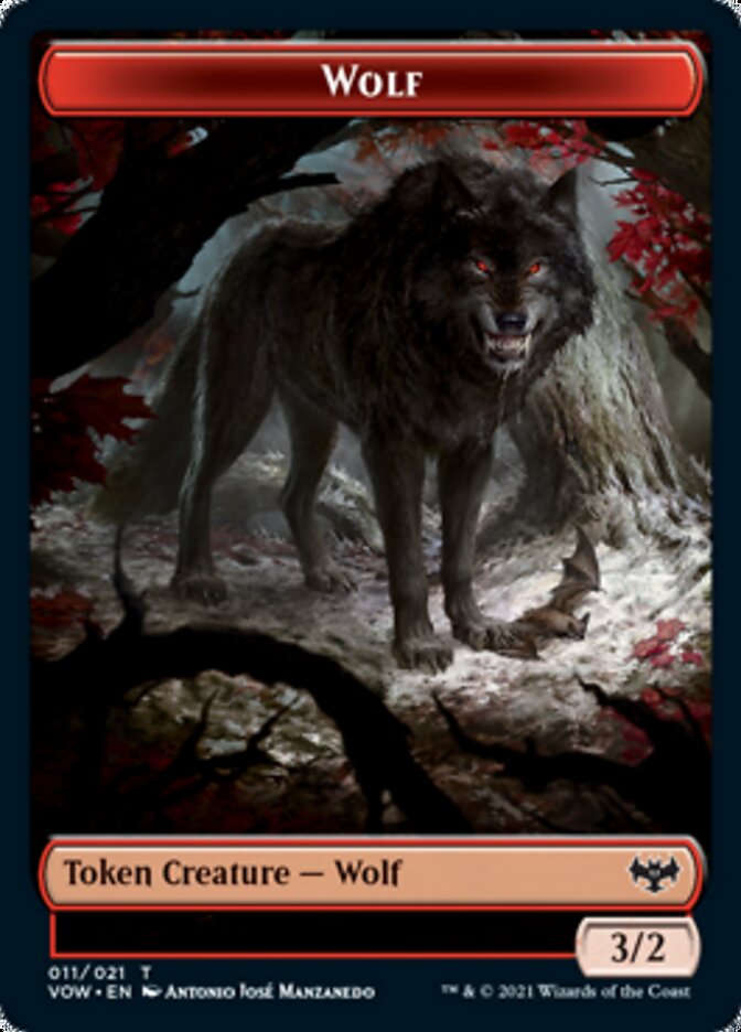 Wolf (011) // Boar Double-sided Token [Innistrad: Crimson Vow Tokens] | Dumpster Cat Games