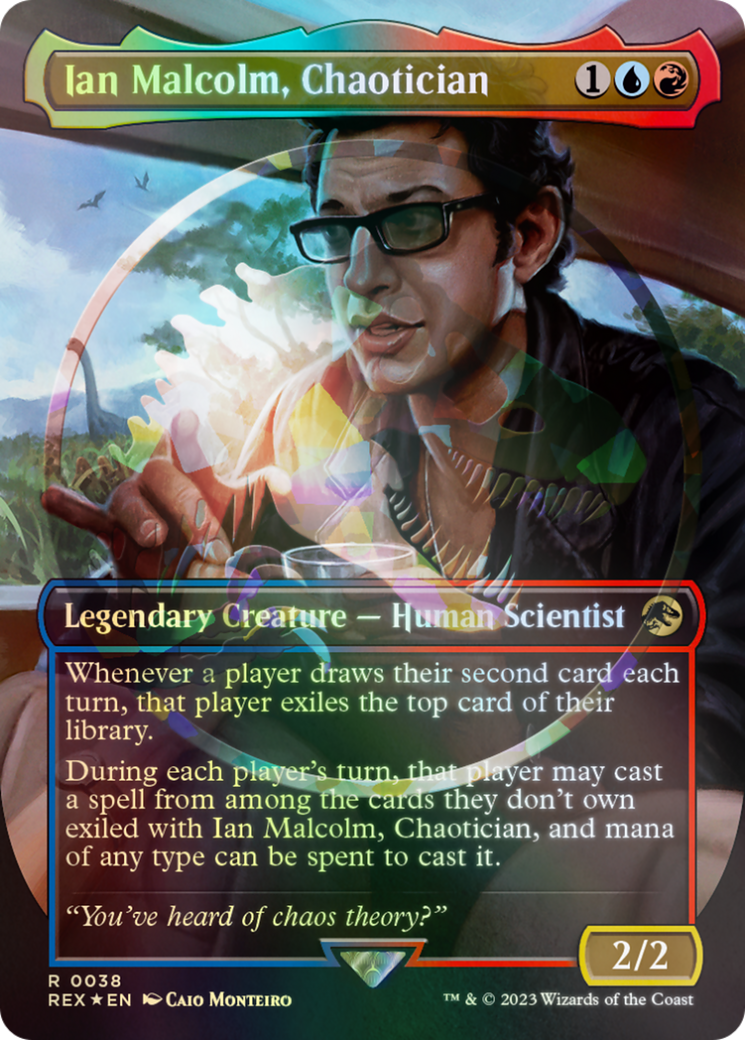 Ian Malcolm, Chaotician Emblem (Borderless) [Jurassic World Collection Tokens] | Dumpster Cat Games